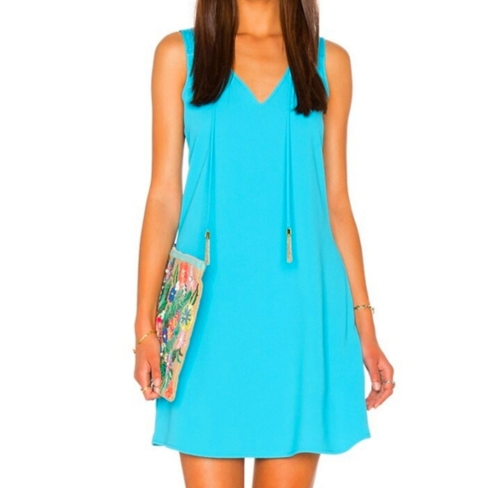 🩵 NWT Trina Turk Blue Arleen Chain Accent Dress XL